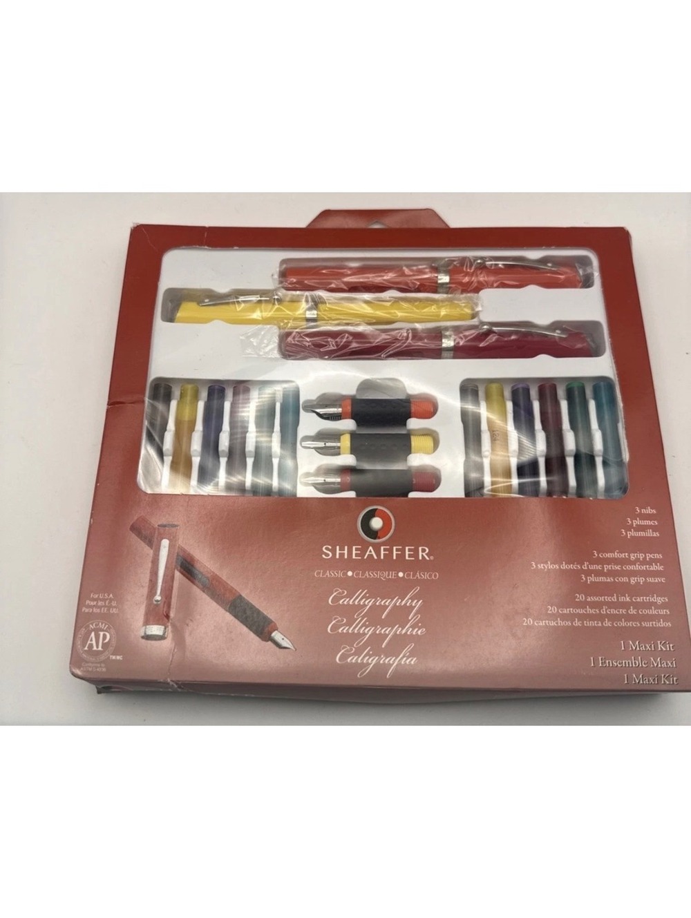 Sheaffer Classic Calligraphy Maxi Kit with 3 Pens, 20 Ink Cartridges, and 3 Nibs
